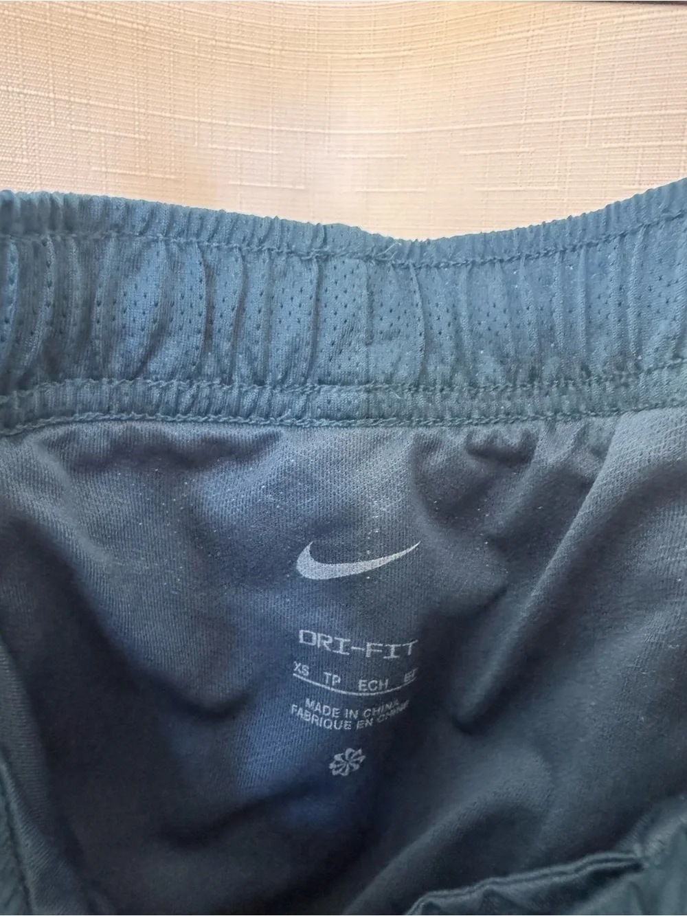Nike Women’s Dark Blue Athletic Running Shorts with White Swooshes